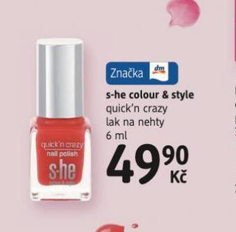 dm drogerie S.he colour & style lak na nehty nabídka