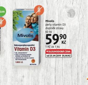 dm drogerie Mivolis perly vitamin d3 nabídka