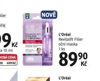 dm drogerie Loreal revitalift filler oční maska nabídka
