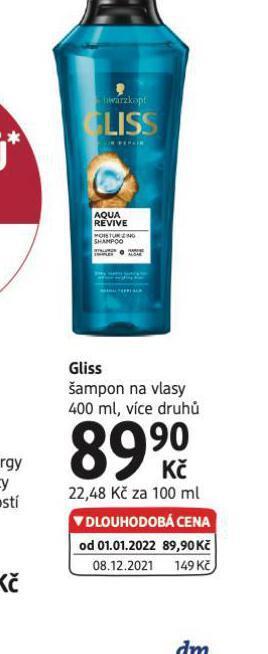 dm drogerie Gliss šampon nabídka