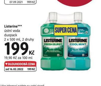 dm drogerie Listerine ústní voda nabídka