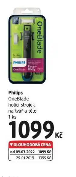 dm drogerie Philips one blade holicí strojek nabídka