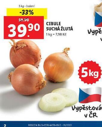 Lidl Cibule suchá žlutá nabídka