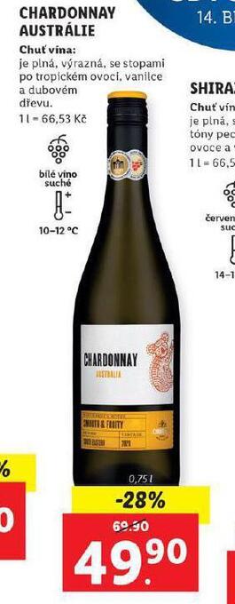 Lidl Chardonnay austrálie nabídka