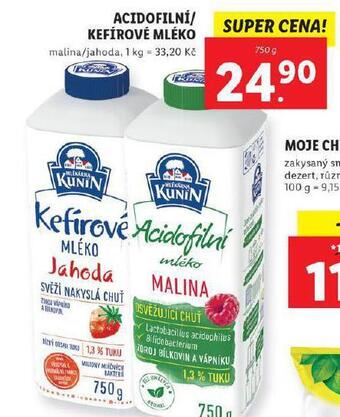 Lidl Acidofilní / kefírové mléko nabídka