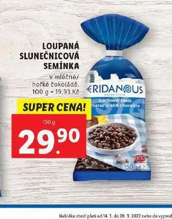 Lidl Loupaná slunečnicová semínka nabídka