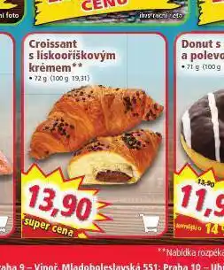 Norma Croissant s lískooříškovým krémem nabídka
