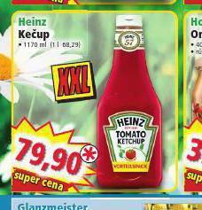 Norma Heinz kečup nabídka