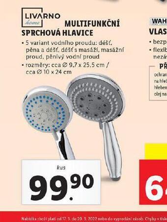 Lidl Multifunkční sprchová hlavice nabídka