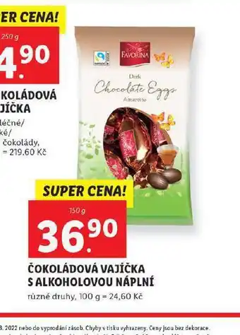 Lidl Čokoládová vajíčka s alkoholovou náplní nabídka