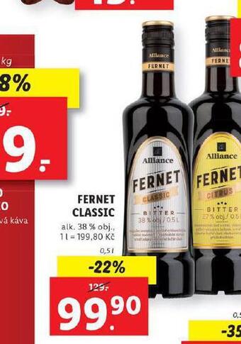 Lidl Fernet classic nabídka