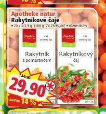 Norma Apotheke natur rakytníkové čaje nabídka