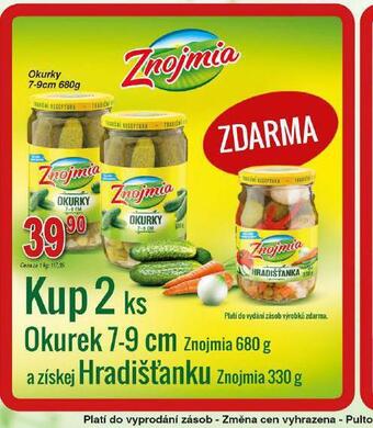 Lidl Znojmia okurky nabídka