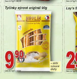 Lidl Tyčinky sýrové originál nabídka