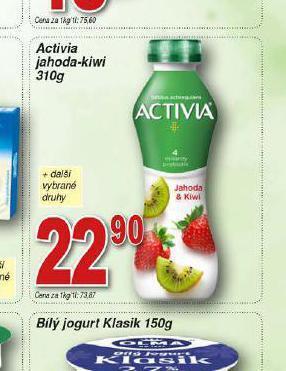 Lidl Activia jahoda-kiwi nabídka