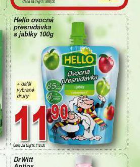 Lidl Hello ovocná přesnídávka s jablky nabídka