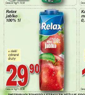 Lidl Relax jablko 100% nabídka