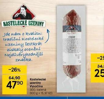Tesco Kostelecké uzeniny vysočina nabídka