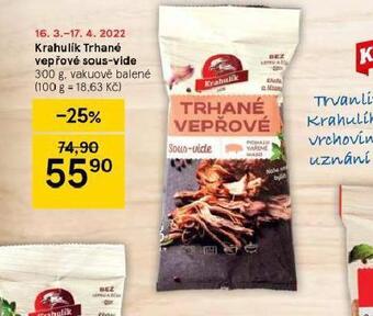 Tesco Krahulík trhané vepřové sous-vide nabídka