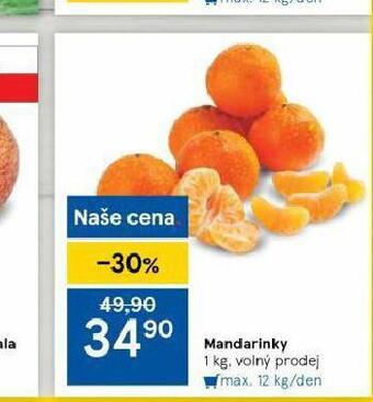 Tesco Mandarinky nabídka