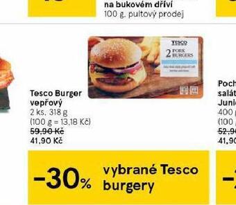 Tesco Tesco burger vepřový nabídka
