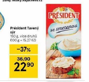 Tesco Président tavený sýr nabídka