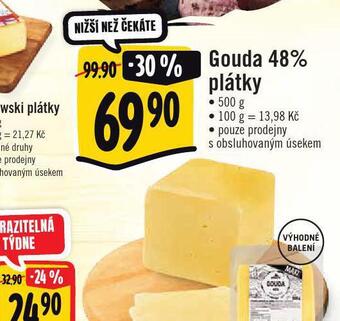 Jip Gouda 48% plátky nabídka