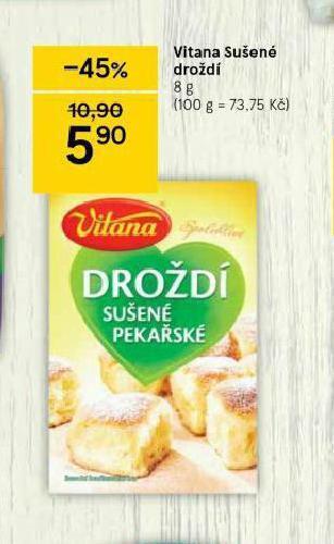 Tesco Vitana sušené droždí nabídka