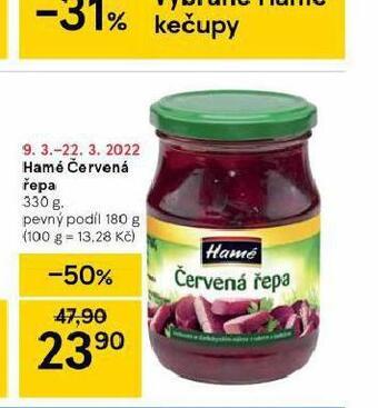 Tesco Hamé červená řepa nabídka