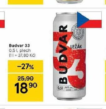Tesco Pivo budvar 33 nabídka