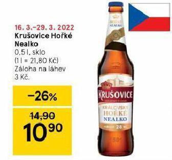 Tesco Krušovice královské hořké nealko nabídka
