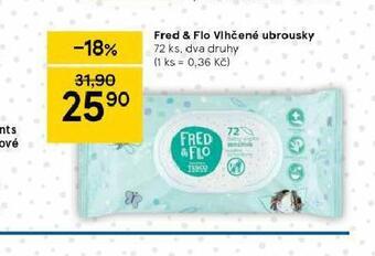 Tesco Fred & flo vlhčené ubrousky nabídka