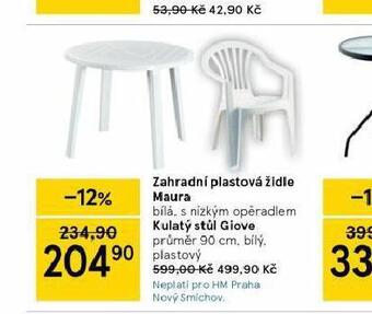 Tesco Zahradní plastová židle nabídka
