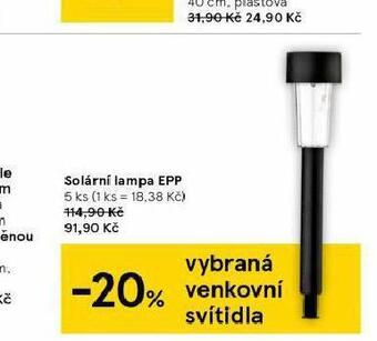 Tesco Solární lampa nabídka