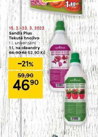 Tesco Sandis plus tekuté hnojivo nabídka