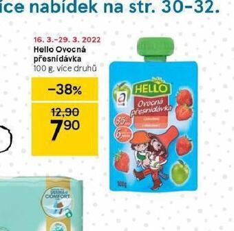Tesco Hello ovocná přesnídávka nabídka