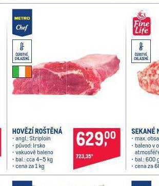 Makro Hovězí roštěná nabídka