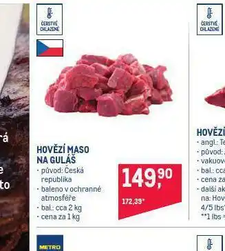 Makro Hovězí maso na guláš nabídka