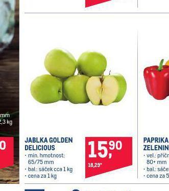 Makro Jablka golden delicious nabídka