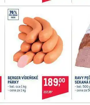 Makro Berger vídeňské párky nabídka