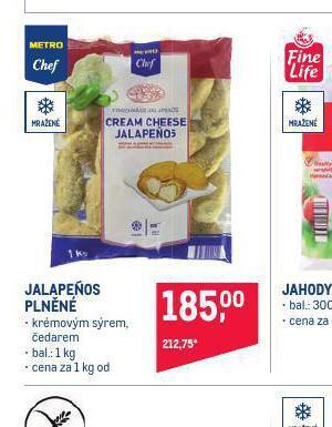 Makro Jalapenos plněné nabídka