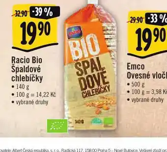 Jip Racio bio špaldové chlebíčky nabídka