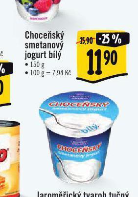 Albert Choceňský smetanový jogurt nabídka