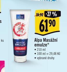 Albert Alpa masážní emulze nabídka