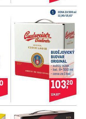 Makro Pivo budweiser budvar original nabídka