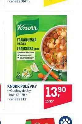 Makro Knorr polévky nabídka