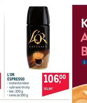 Makro L´or espresso instantní káva nabídka