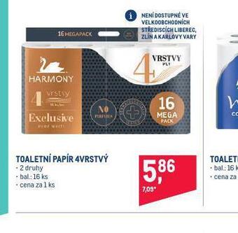 Makro Harmony toaletní papír nabídka