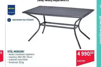 Makro Stůl mercury nabídka