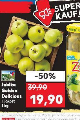 Kaufland Jablka golden delicious nabídka